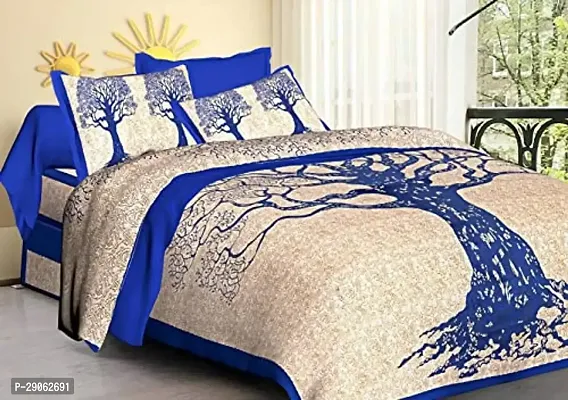Trendy Cotton Printed Double Bedsheets With Two Pillow Covers