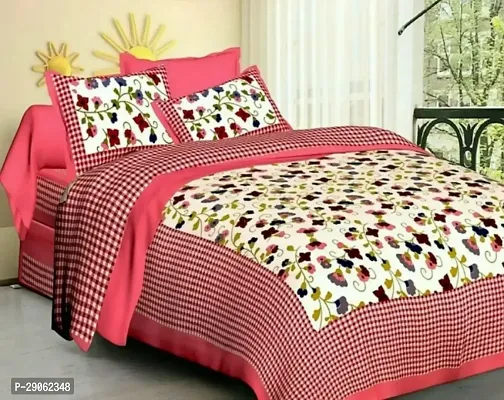 Trendy Cotton Printed Double Bedsheets With Two Pillow Covers-thumb0