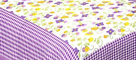 Classy Cotton Printed Purple Double Bedsheets With 2 Pillow Covers-thumb1