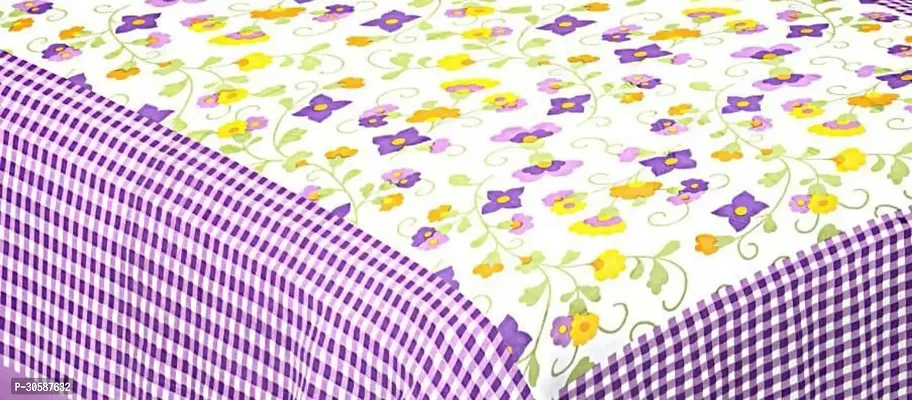 Classy Cotton Printed Purple Double Bedsheets With 2 Pillow Covers-thumb2