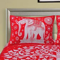 Comfortable Cotton Jaipuri Printed Flat Double Bedsheet with 2 Pillow Covers-thumb2