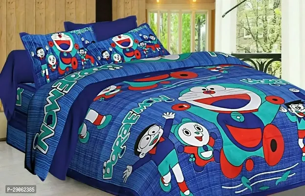 Trendy Cotton Printed Double Bedsheets With Two Pillow Covers