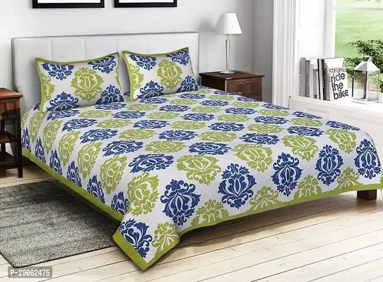 Trendy Cotton Printed Double Bedsheets With Two Pillow Covers-thumb0