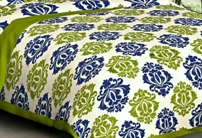 Stunning Rajasthani Jaipuri Cotton Printed Double Bedsheets With Two Pillow Covers-thumb1