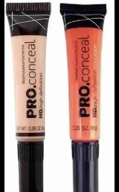 PRO CONCEAL CORRECTOR ORANGE  YELLOW HD CONCEALER ESPRESSO | Natural Finish, Type: Cream (Pack of 2)