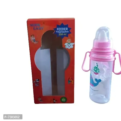 Mo Sipper Cum Polypropylene BPA free ISO certified Bottle/Feeder with Handle for Infants/Babies/Kids 250ml