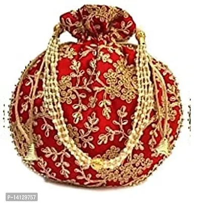 Stylish Fancy Silk Batwa Potli Bag For Women Pack Of 1-thumb0