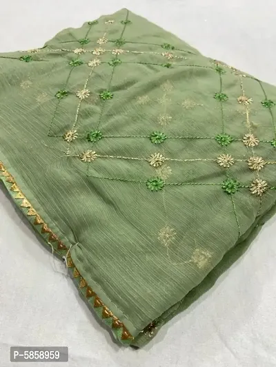 Chiffon Embroidered Saree with Blouse Piece