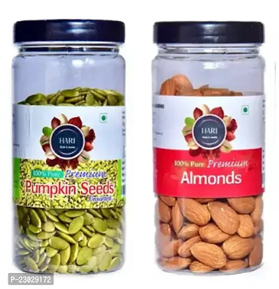 Dry Fruits- Raw Pumpkin Seeds and Dry Fruits-Almonds
