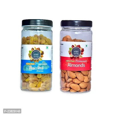 Dry Fruits Combo Pack Of Kismis And Almonds Kismis Almonds 400 Gm Almonds, Raisins(Kismis) (2 X 200 G)