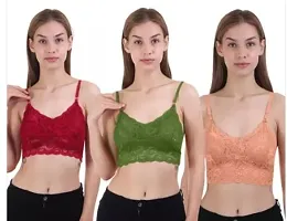 Stylish Multicoloured Net Solid Bras For Women-thumb1