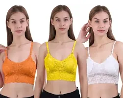 Stylish Multicoloured Net Solid Bras For Women-thumb1