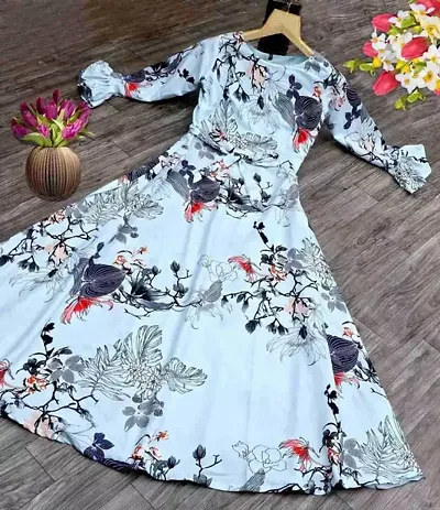 Stylish Crepe A-Line Dress For Women