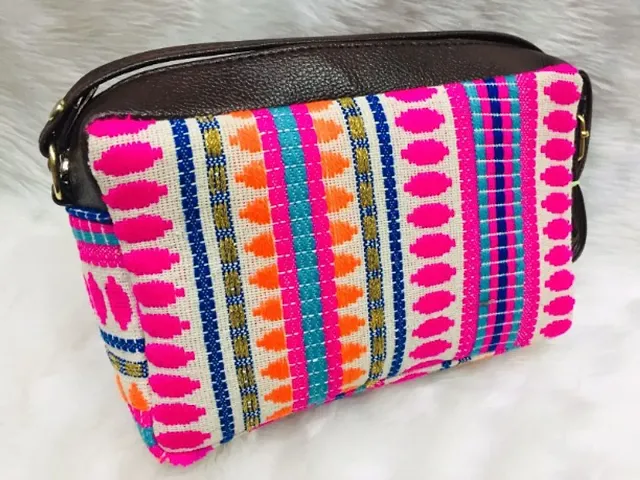 Multicoloured Rug Radio Sling Bags