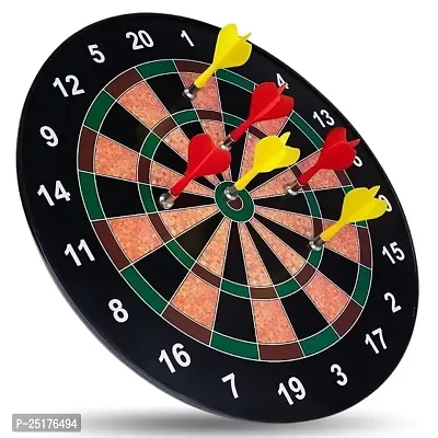 RAINBOW RIDERS  Round Medium Magnetic Dartboard Board Game Set - Bullseye Dartboard,13 Inch Board with 6 pcs Safe Darts For Kids Boys Girls Age 4, 5+ years Plastic Multicolour Board Game-thumb0