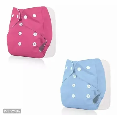 Baby Washable Cloth Diaper Reusable Pocket Pink  Skyblue Cloth Diapers with 2 White Inserts-thumb0