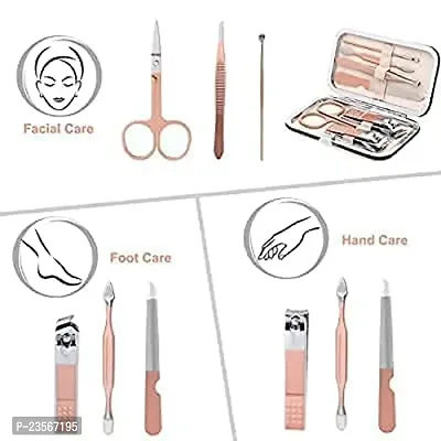 7 IN 1 Stainless Steel Manicure Kit Nail Cutter PedicureLeather Case-thumb3