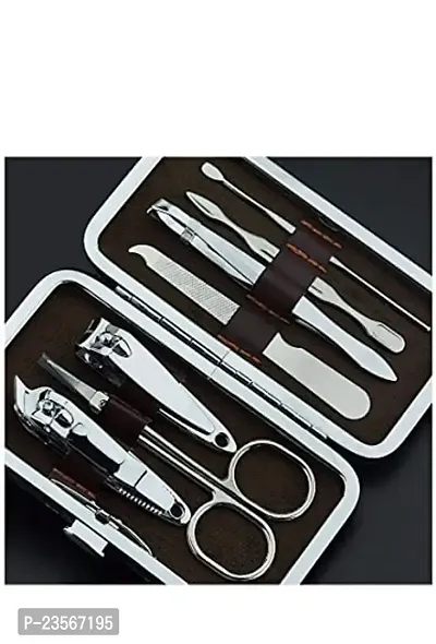 7 IN 1 Stainless Steel Manicure Kit Nail Cutter PedicureLeather Case-thumb5