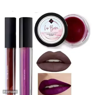 Purple And Coffee Color Lipstick And Lip Balm Lipstick Lipstick Set