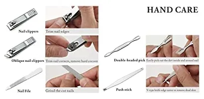 7 IN 1 Stainless Steel Manicure Kit Nail Cutter PedicureLeather Case-thumb1