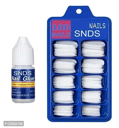 100 pcs Artificial Reusable Nails Set With 1 Glue