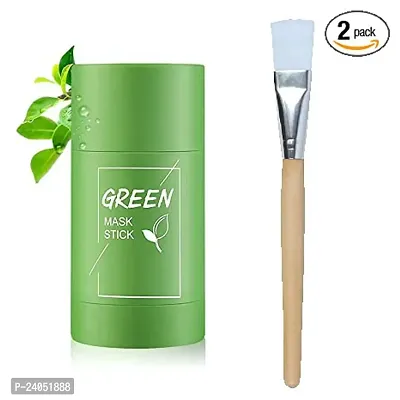 green mask stick with face pack brush