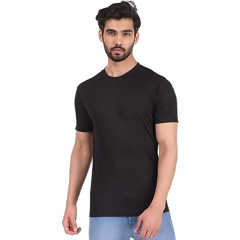 ARCADIAN THREADS Poly Cotton Men's T-Shirt Plain Round Neck Half Sleeve T-Shirts