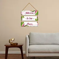 DeCorner Decorative Wooden Printed all Hanger | Wall Decor for Living Room | Wall Hangings for Home Decoration | Bedroom Wall Decor | Wooden Wall Hangings Home.(Welcome to our Place)-thumb1