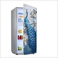 Self Adhesive Fridge Sticker Single/Double Door Full Size (160x60) Cm Fridge Stickers | Refrigerator Wall Stickers for Kitchen Decoration | Sticker for Fridge Door (3DPeacock)-thumb3