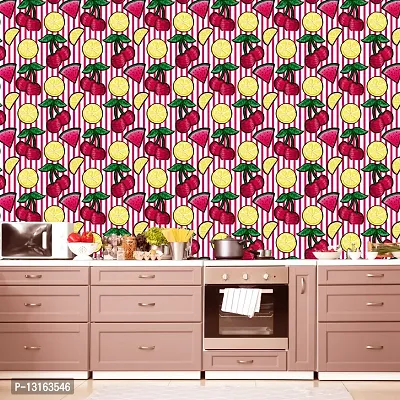 Self Adhesive Wallpapers (SummerFruits) Wall Stickers Extra Large (300x40cm) for Bedroom | Livingroom | Kitchen | Hall Etc-thumb3