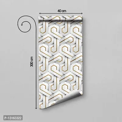 Self Adhesive Wallpapers (GoldenMaze) Wall Stickers Extra Large (300x40cm) for Bedroom | Livingroom | Kitchen | Hall Etc-thumb2