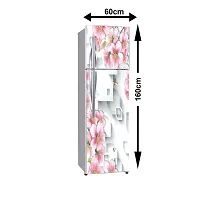 Self Adhesive Fridge Sticker Single/Double Door Full Size (160x60) Cm Fridge Stickers | Refrigerator Wall Stickers for Kitchen Decoration | Sticker for Fridge Door (BeeFlower)-thumb1