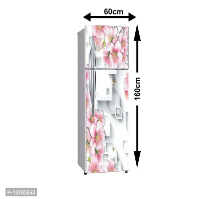 Self Adhesive Fridge Sticker Single/Double Door Full Size (160x60) Cm Fridge Stickers | Refrigerator Wall Stickers for Kitchen Decoration | Sticker for Fridge Door (BeeFlower)-thumb2