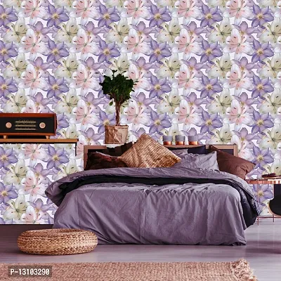 WALLWEAR - Self Adhesive Wallpaper For Walls And Wall Sticker For Home D&eacute;cor (PurpleFlower) Extra Large Size (300x40cm) 3D Wall Papers For Bedroom, Livingroom, Kitchen, Hall, Office Etc Decorations-thumb4