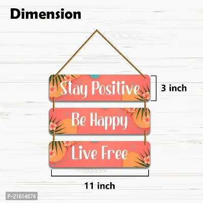 DeCorner Decorative Wooden Printed all Hanger | Wall Decor for Living Room | Wall Hangings for Home Decoration | Bedroom Wall Decor | Wooden Wall Hangings Home.(Stay Positive Be Happy)-thumb4