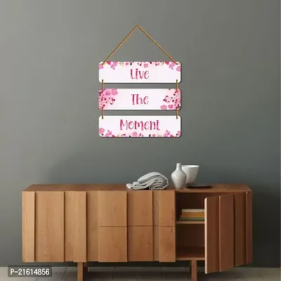 DeCorner Decorative Wooden Printed all Hanger | Wall Decor for Living Room | Wall Hangings for Home Decoration | Bedroom Wall Decor | Wooden Wall Hangings Home.(Live The Moment)-thumb5