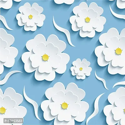 Self Adhesive Wallpapers (WhiteFlower) Wall Stickers Extra Large (300x40cm) for Bedroom | Livingroom | Kitchen | Hall Etc-thumb0