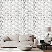 Self Adhesive Wallpapers (MarbleHexa) Wall Stickers Extra Large (300x40cm) for Bedroom | Livingroom | Kitchen | Hall Etc-thumb2