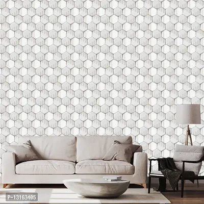 Self Adhesive Wallpapers (MarbleHexa) Wall Stickers Extra Large (300x40cm) for Bedroom | Livingroom | Kitchen | Hall Etc-thumb3