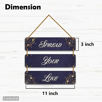 DeCorner Decorative Wooden Printed all Hanger | Wall Decor for Living Room | Wall Hangings for Home Decoration | Bedroom Wall Decor | Wooden Wall Hangings Home.(Spread Your Love)-thumb2