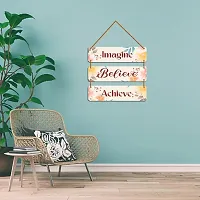 DeCorner Decorative Wooden Printed all Hanger | Wall Decor for Living Room | Wall Hangings for Home Decoration | Bedroom Wall Decor | Wooden Wall Hangings Home.(Imagine Believe Achieve)-thumb4