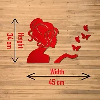 DeCorner - Angel Fairy with Butterfly Red | 3D Mirror Decorative Acrylic Wall Sticker Size- (45x34) Cm - Mirror Stickers for Wall | Acrylic Stickers | Wall Mirror Sticker | Wall Stickers for Home-thumb2