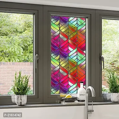 DeCorner- Self Adhesive Vinyl Window Privacy Film Decorative Stickers Large Size (60x200Cm) Glass Film Window Stickers for Home Glass Bathroom Colourful Window Sticker for Glass (B-Trans Colour)-thumb0