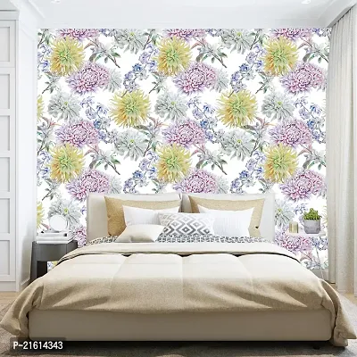 DeCorner - Self Adhesive Wallpaper for Walls (Dahlia Flower) Extra Large Size (300x40) Cm Wall Stickers for Bedroom | Wall Stickers for Living Room | Wall Stickers for Kitchen | Pack of-1-thumb5