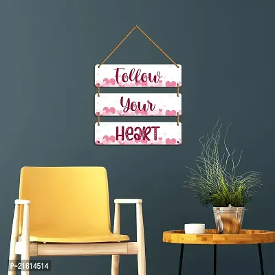 DeCorner Decorative Wooden Printed all Hanger | Wall Decor for Living Room | Wall Hangings for Home Decoration | Bedroom Wall Decor | Wooden Wall Hangings Home.(Follow Your Heart)-thumb4