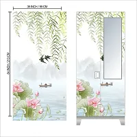 Self Adhesive Almirah Stickers, Wall Stickers, Decorative Sticker Wallpaper for Home Wardrobe Doors (RIiverBoatAlmira) PVC Vinyl Size Large (39 x 84 Inch)-thumb1