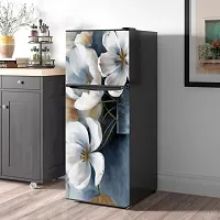 Self Adhesive Fridge Sticker Single/Double Door Full Size (160x60) Cm Fridge Stickers | Refrigerator Wall Stickers for Kitchen Decoration | Sticker for Fridge Door (WaterFlowers)-thumb3