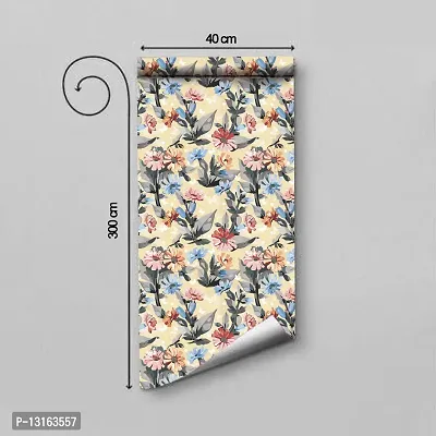 Self Adhesive Wallpapers (TextureFlower) Wall Stickers Extra Large (300x40cm) for Bedroom | Livingroom | Kitchen | Hall Etc-thumb2