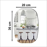 DeCorner -Self Adhesive Plastic Basin Mirror for Wall Stickers (30x20) cm Frameless Flexible Mirror for Bathroom | Bedroom | Living Room (WA | Basin Mirror) Mirror Wall Decor-thumb1