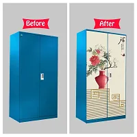 Self Adhesive Almirah Stickers, Wall Stickers, Decorative Sticker Wallpaper for Home Wardrobe Doors (ChiniPotAlmira) PVC Vinyl Size Large (39 x 84 Inch)-thumb4